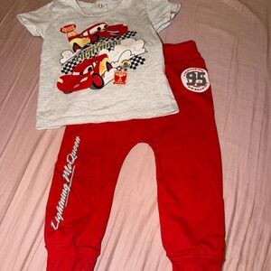 Disney Lightning McQueen Red and Gray Kids Matching Set